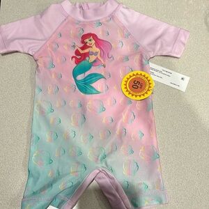 Disney baby mermaid 0- 3 months baby swimming rash guard